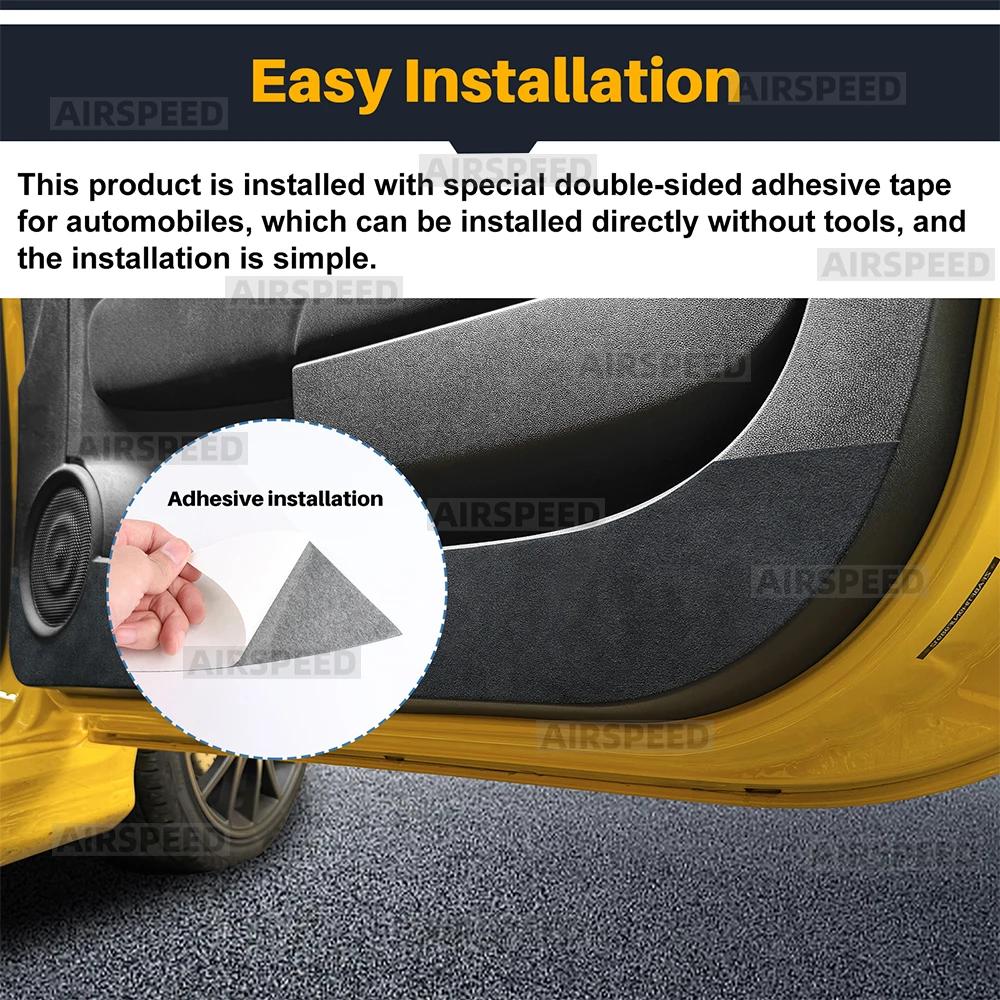Door Anti-Kick Pad Sticker for Fiat 500 2008-2024 Abarth 595 695 2012-2024 - Carbon Fiber/Suede/Leather