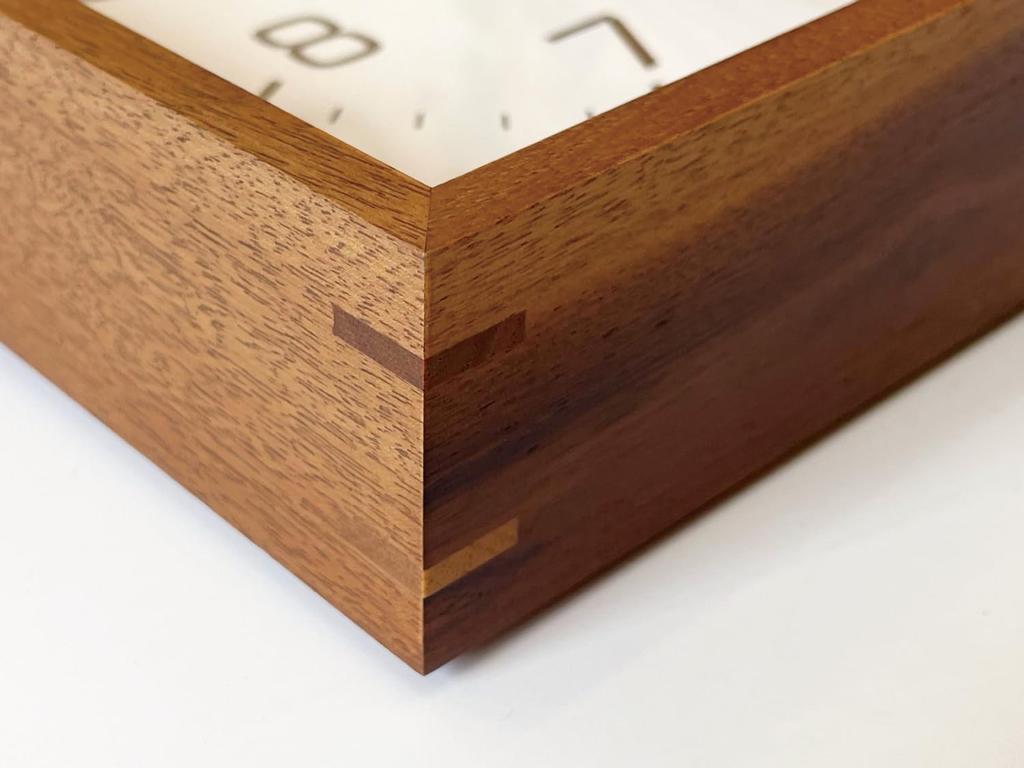 KATOMOKU muku square clock 2, walnut, km-65WA, wall clock with continuous second hand (quartz clock)
