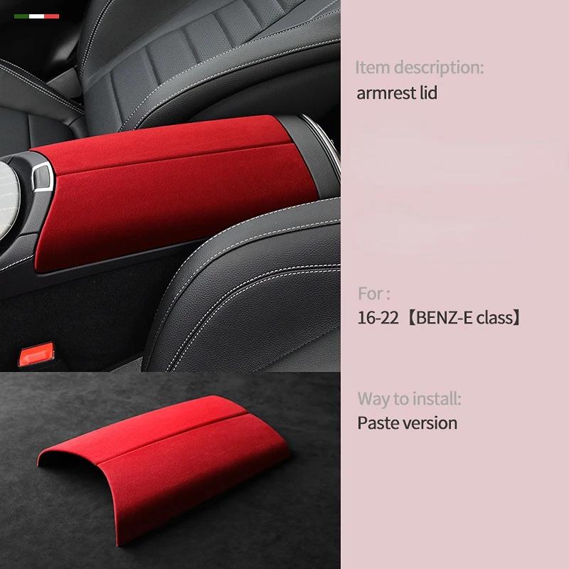 For Mercedes Benz E Class W213 S213 A238 C238 AMG E63 2016-2022 Super Suede Car Center Console Armrest Mat Interior Accessories