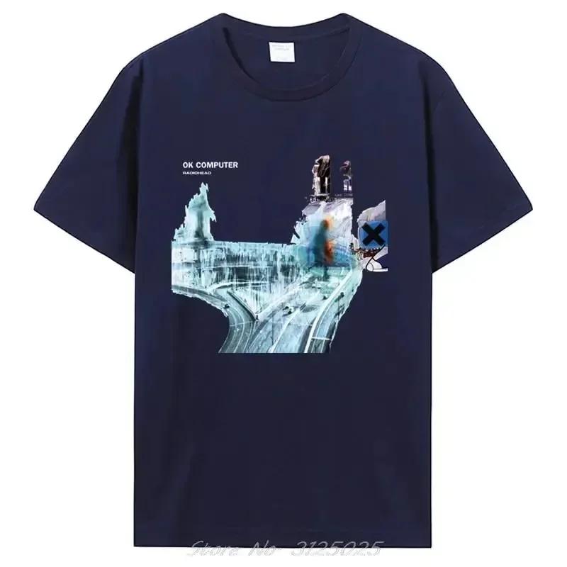 Футболка Radiohead Ok Computer с виниловым постером на CD и Lp в цветах радуги Thom Yorke Kid A Casual Printed Quality New Brand Футболка