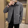 Весна и осень Новая мода Повседневная куртка с лацканами Простой однотонный свободный молодежный инструментальный пиджак
