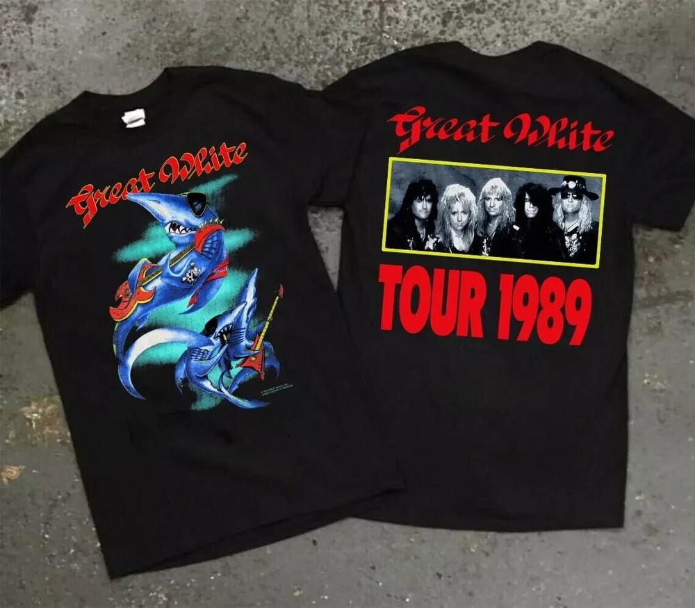 Great White Band Tour Event T-Shirt, Vintage 1989 Great White Hard Rock Band Tee Unisex T-Shirt