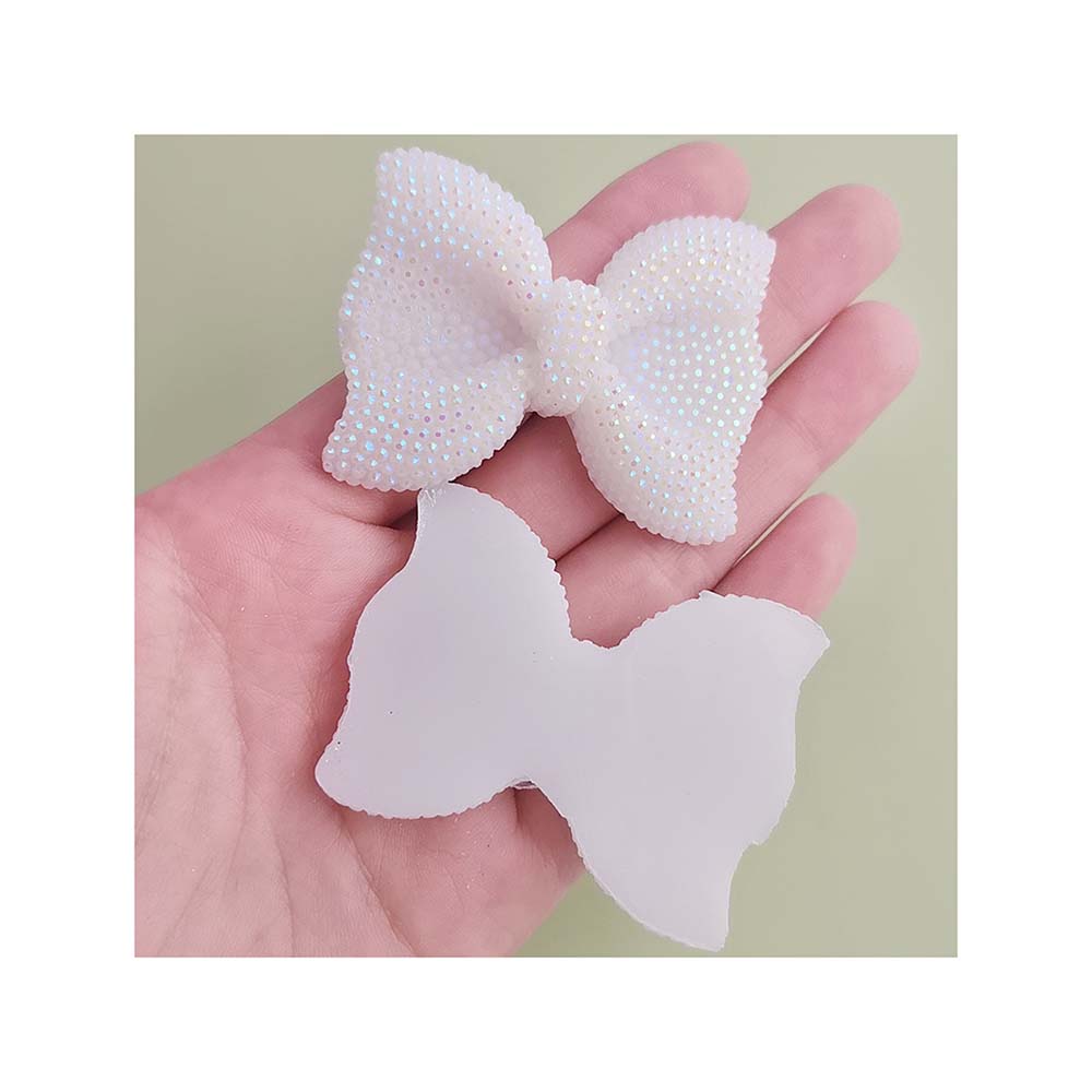 100pcs Flat Back Resin AB Color Bows Bowknot Flatback Cabochons Scrapbooking for Phone Decor DIY Hair Bows Center Accessories