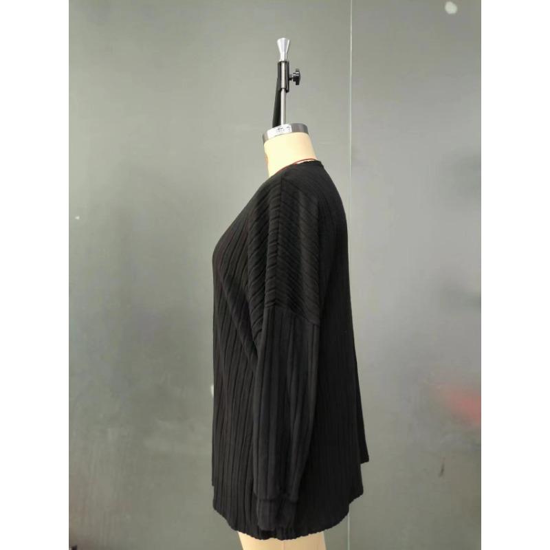 Осенне-зимний женский однотонный свободный кардиган с длинным рукавом, трикотажная куртка больших размеров