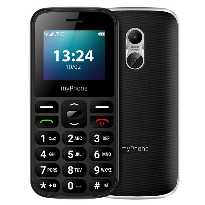 Téléphone Portable À Touches 4G Double SIM Bouton SOS Batterie 800 mAh myPhone Noir