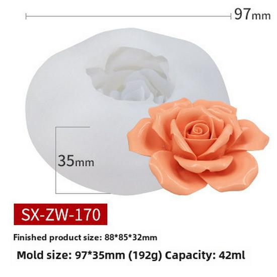 Sanxin Peony Silicone Mold for Epoxy, Candle, Cake, Soap, and Aromatherapy Decor.