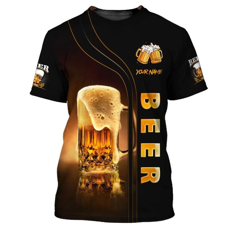 Печать Забавная Футболка с Пивным Животом Топы Для Мужчин Летняя С Коротким Рукавом С Круглым Вырезом Футболки Новинка Мужские Футболки с Пивным Принтом