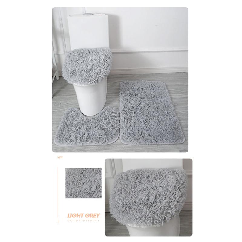 Набор из 3 предметов, нескользящие пушистые моющиеся аксессуары для ванной комнаты, домашние ковры, набор ковриков для ванной, сплошной цвет
