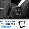 2026 for Tesla Juniper Model 3/Y Highland Rear Air Vent Cover Center Console Leather Armrest Box Anti-Scratch Car Accessories