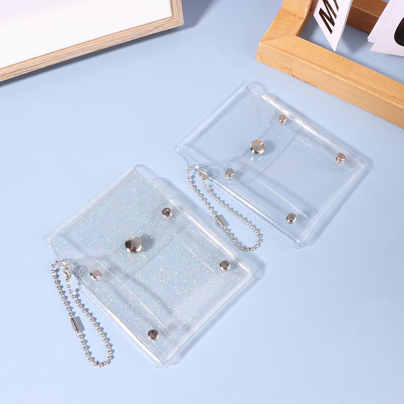 Мини-косметичка, симпатичная прозрачная косметичка с блестками, розовый брелок для ключей, косметичка-футляр