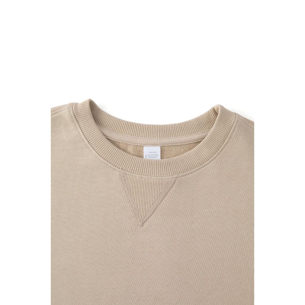 Cotton Women Solid Color Round Neck Long Sleeve Hoodie Sweatshirt Fashion Ladies Streetwear Slouch Pullover Jumper Tops