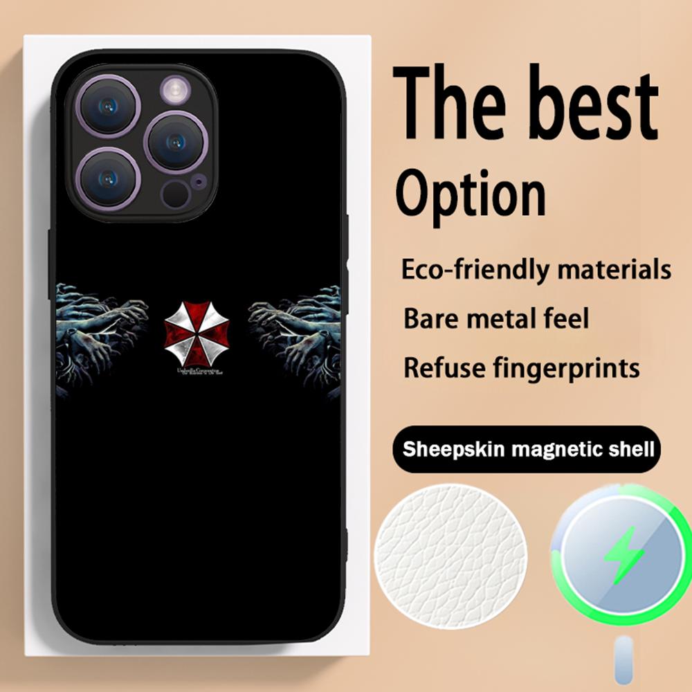 Resident evil 9 горячий игровой плакат Чехол для телефона для iPhone 16 15 14 13 12 11 Plus Pro Max Высококлассный Люксовый Magsafe Овечья кожа