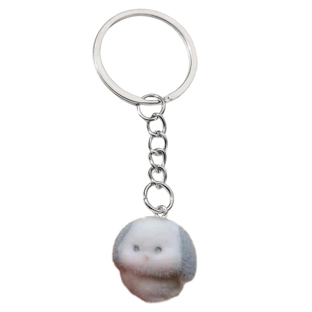 Soft and Colorful Rabbit Keychain Flocking Toy Pendant Keyring Stuffed Animals Couple Key Rings Ornament for Bag Phones