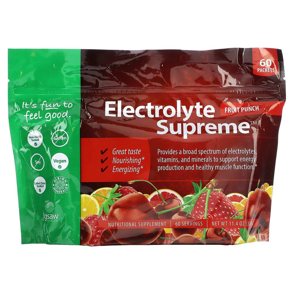 Jigsaw Health Electrolyte Supreme, Fruit Punch, 60 Packs, 5.6 G Each