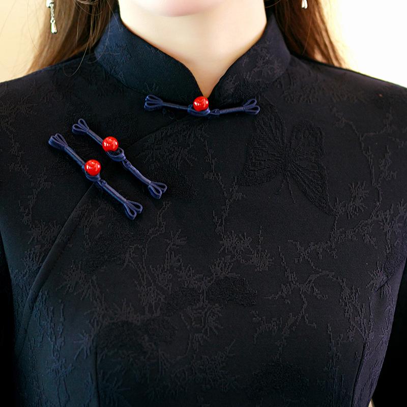 Элегантное шенилловое ципао с длинным рукавом: 2025 Зимний Новогодний Стиль