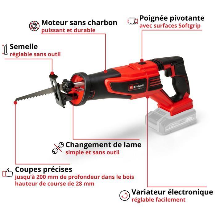 Einhell Professional Scie sabre sans fil TP-AP 18/28 Li BL-Solo PXC (18V) Livré sans Batterie ni Chargeur