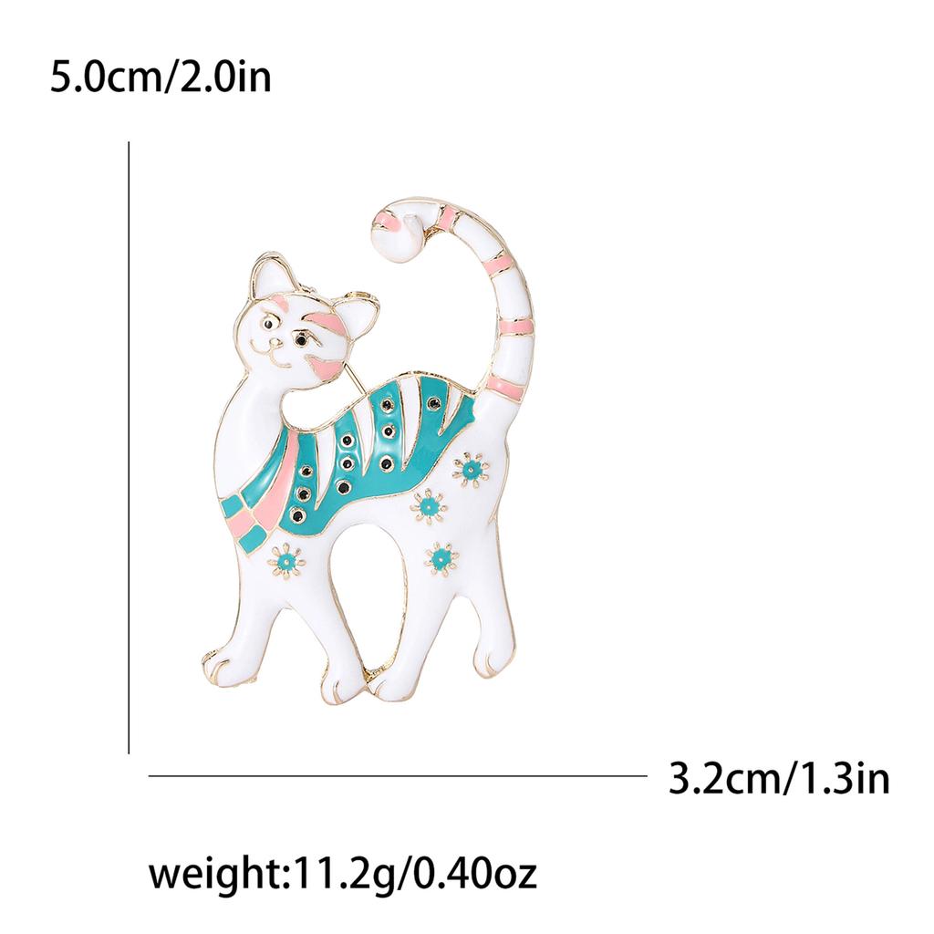 Fashion Cute Alloy Enamel Cat Brooch Temperament Women'S Suit Shirt Corsage Jewelry Pin