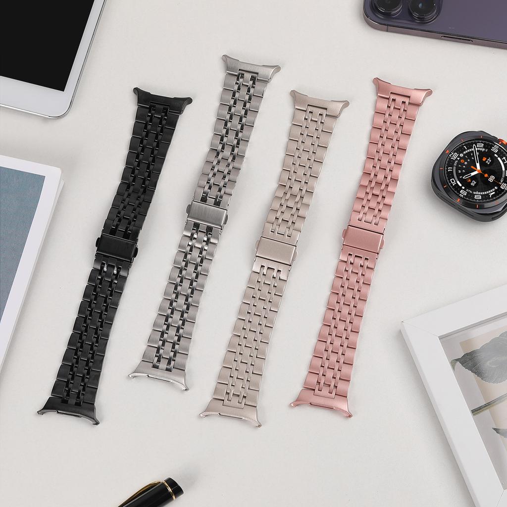 Браслет из нержавеющей стали для Samsung Galaxy Watch Ultra 47 мм, без зазора, сплошной металлический, деловой, замена