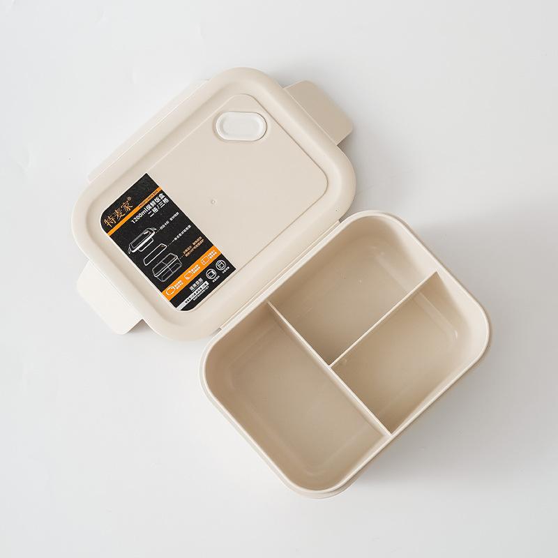 Сетка из бамбукового волокна, ланч-бокс, герметичная коробка для приготовления в микроволновой печи, контейнер для еды для детей, студентов, взрослых, модная прямоугольная сетка