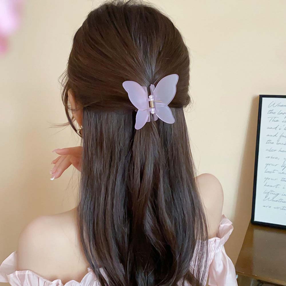 Заколка-клипса Бабочка Заколка для волос Акриловая заколка для волос Большая заколка-акула Матовая заколка-краб для волос с бабочкой Девочки