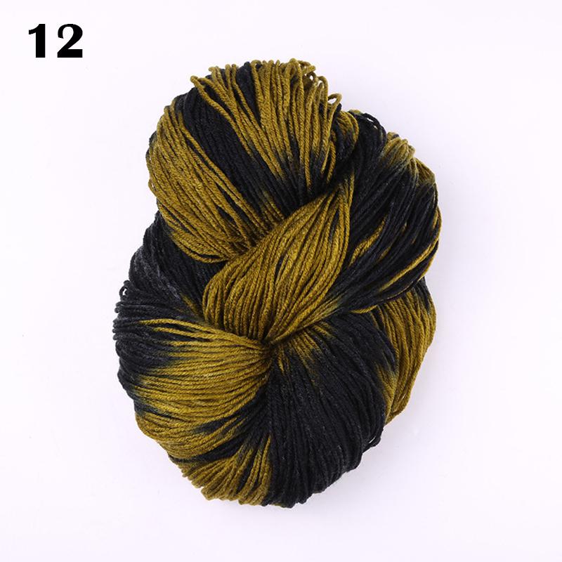 1 шт., ручная вязаная многоцветная пряжа, шерстяная пряжа, 50 г, вязаная крючком хлопковая красочная тканая нить