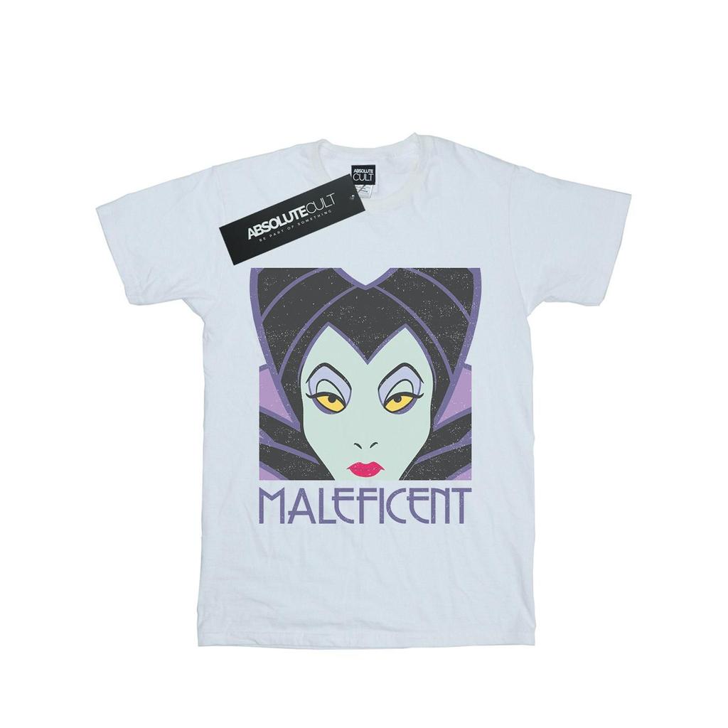 Disney Girls Maleficent Cropped Head Cotton T-Shirt