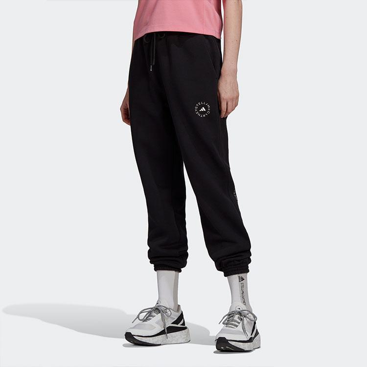 adidas Свободные спортивные штаны с логотипом на манжетах, женские брюки, черные HD9055