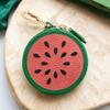 Новый Круглый Кошелек для Монет из Искусственной Кожи Форма Фрукта Мини Размер Брелок для Ключей Сумка для Наушников Милый Мини-Органайзер для Детей Девочек