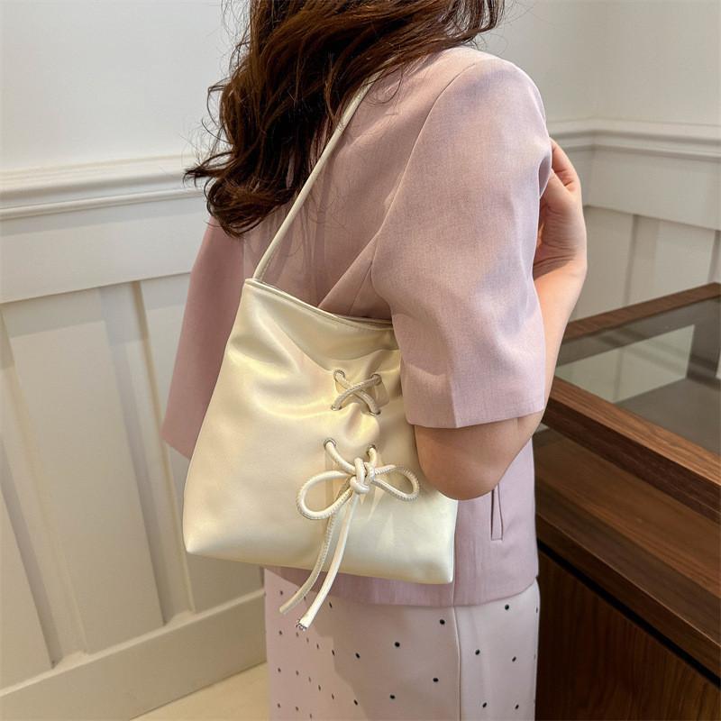 Stylish Korean Bucket Bag 2024 Summer Trendy Chic Sweet Bow Tie Design For Women