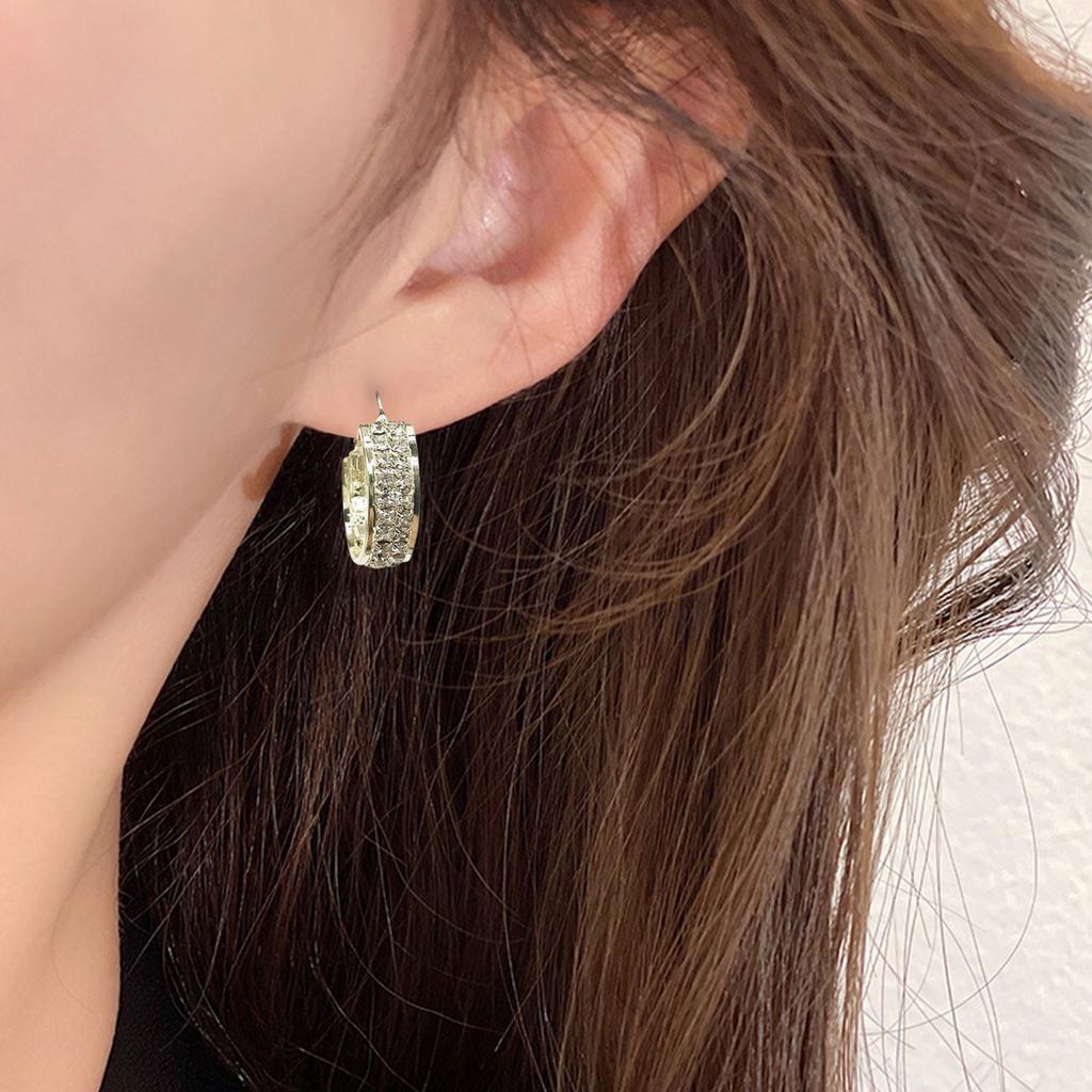 Женские серьги-кольца с бриллиантами, блестящие круглые синтетические серьги с бриллиантами, подарок