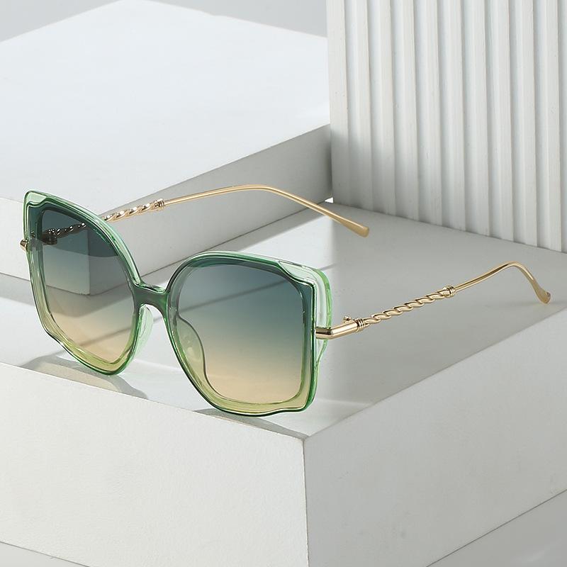 Cat eye sunglasses, personalized metal twist hip hop glasses Internet celebrity street sunglasses