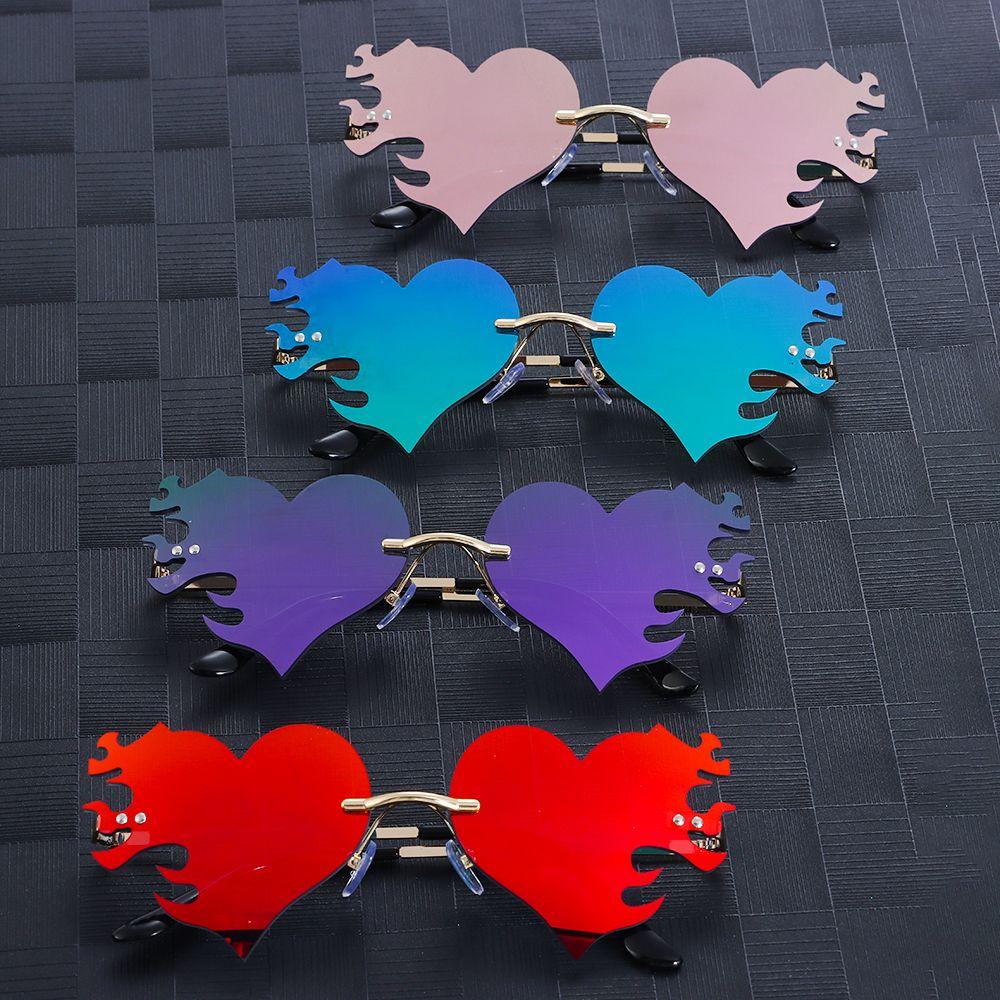 UV400 Protection Party Favor Heart Sunglasses Sunglasses for Women Heart Glasses Rimless Sunglasses