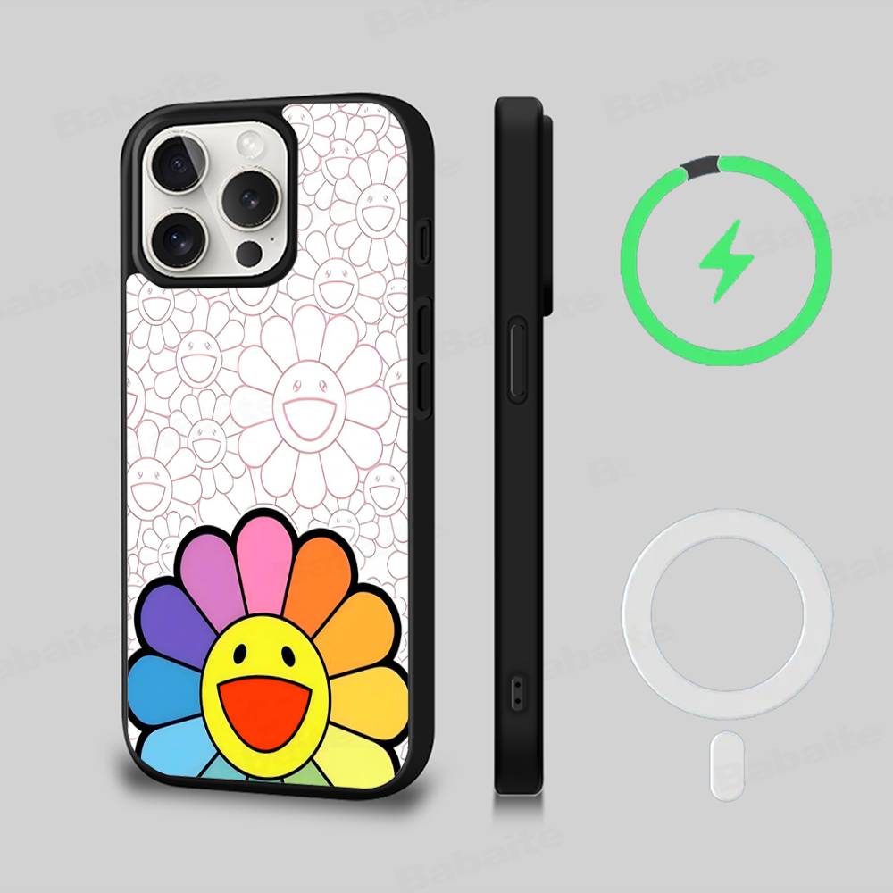 Японские Художники M-murakami T-takash Искусство Красочный Магнитный Чехол Для iPhone 17 16 14 13 15 Pro Max Беспроводная Зарядка Чехол для Телефона