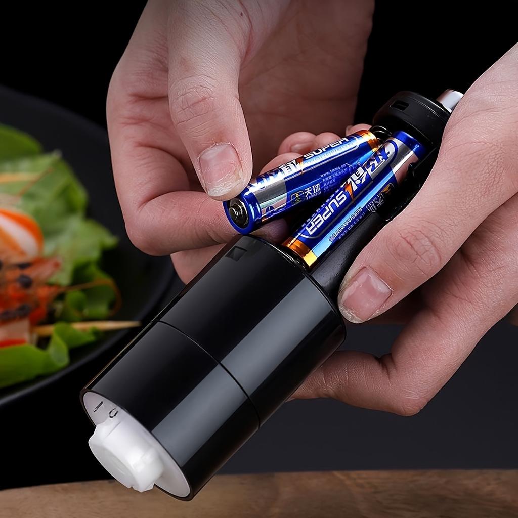 1/2pcs Automatic Salt Pepper Grinder Set Adjustable Coarseness One-Button Electric Spice Mill for Kitchen Cooking BBQ Grill Tool