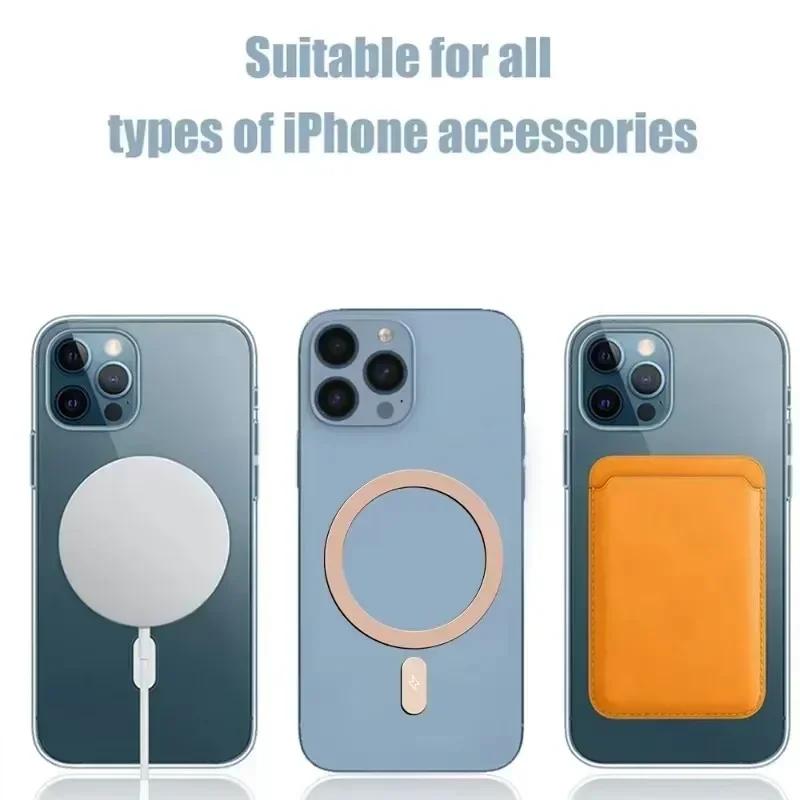 Xiaomi 1/5 шт. Магнитная наклейка Металлическое кольцо для беспроводной зарядки Magsafe Круг Зарядный диск Магнитные наклейки Для iPhone 16 15 13 Pro Max