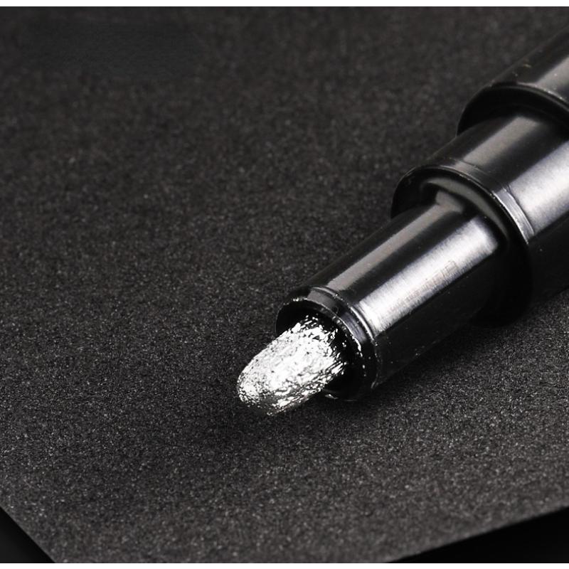 Electroplating Mirror Silver Paint Pen Manual Repair Chrome-plated Metal Waterproof Tire Ceramic Manual DIY Touch-up Paint 0.7mm/1mm/3mm Pen Tip