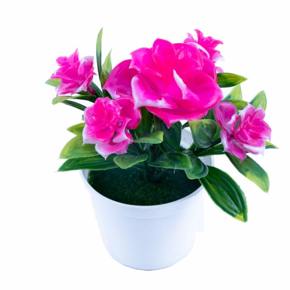 Многоцветная искусственная роза бонсай ремесло реалистичные горшечные растения креативная имитация цветы в горшках