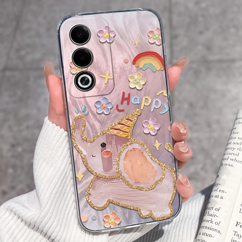 Роскошный противоударный чехол для телефона Oppo A3 A5 A1 Pro A3x AX5 AX5s A7 A8 Ace2 с милыми цветочными узорами, прозрачная защита из ТПУ, задняя крышка для корпуса Oppo