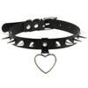2022 Black Necklace Vintage Charm Gothic Spike Rivet Collar Pendant Leather Pentagram Harajuku Women Punk Choker Necklace