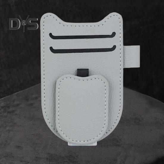 Универсальный зажим для козырька, многофункциональный автомобильный органайзер для солнцезащитных очков, магнитный держатель из искусственной кожи для большинства транспортных средств