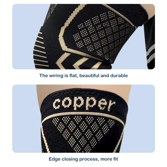 Медный бандаж для коленного сустава, поддержка фитнеса, бега, баскетбола, компрессионный рукав для облегчения боли при артрите