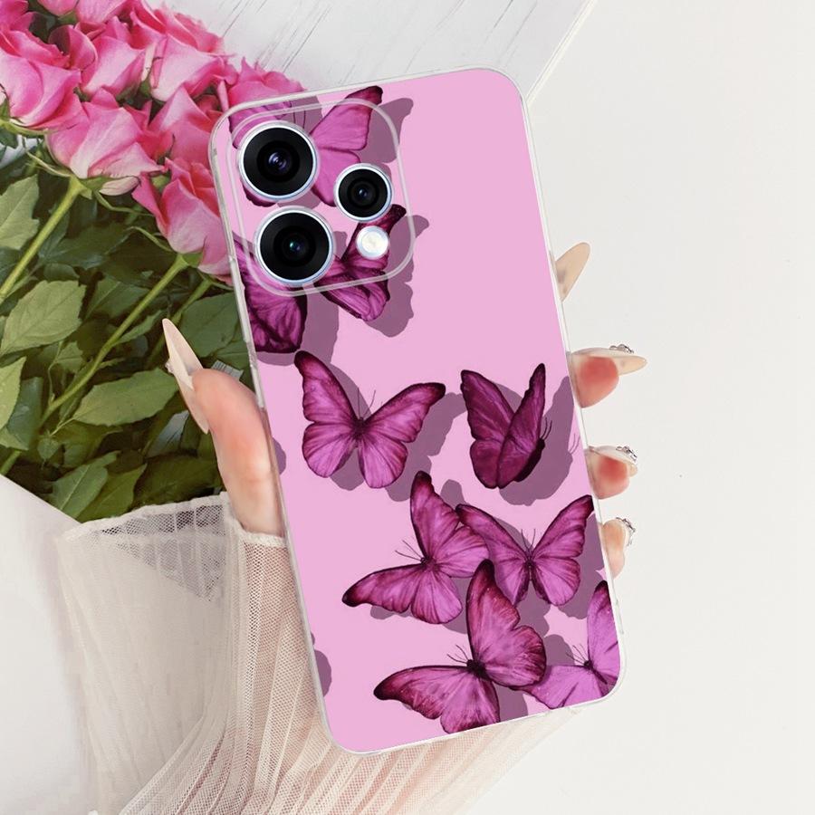 Чехол для OPPO Reno15 15F Защитный чехол для OPPO Reno15 F CPH2801 Reno 15 5G Capa цветок Мягкий силиконовый ТПУ Чехол для телефона