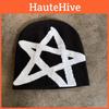 Knit Autumn Winter Hat With High Top Design And Star Pattern For Daily Wear