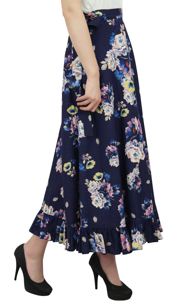 Phagun Женская накидка Magic с цветочным принтом и хлопковым поясом и оборками