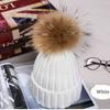 2023Hot Women Winter Racoon Fur Pom Pom 15cm Ball Knit Beanie Ski Cap Bobble Hat