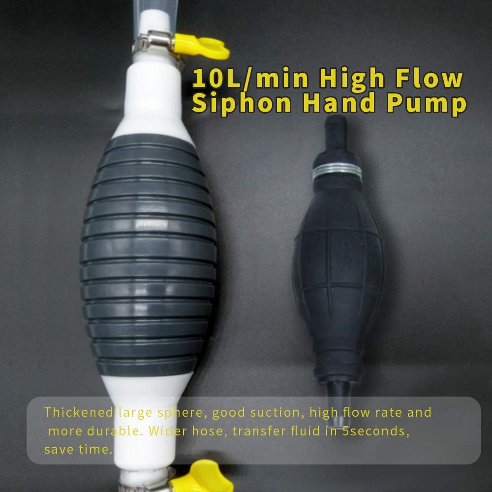 Newest High Flow Siphon Hand Pump Portable Manual Car Fuel Transfer Pump For Gas Gasoline Petrol Diesel Oil Liquid Water Fish Tank With 2M Syphon