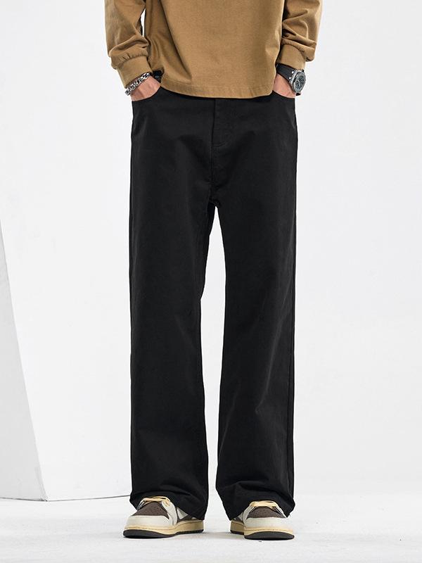 Mingge 2025 Мужские брюки свободного кроя с прямыми штанинами на весну/лето - Модные, однотонные, повседневные и универсальные.