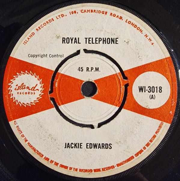 Пластинка 7 дюймов JACKIE EDWARDS Royal Telephone WI3018 Island Records 1967 Великобритания SoulFunk Б/у