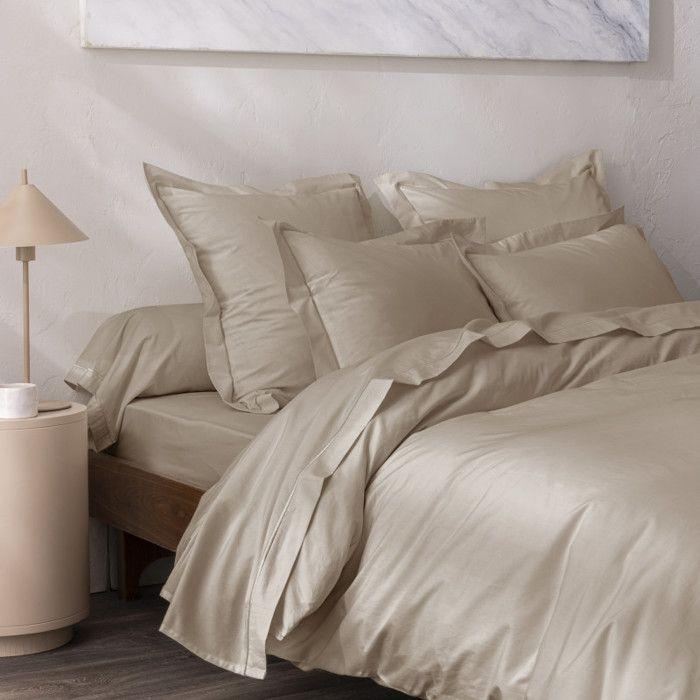 Drap housse percale "Julian" avec bonnet 35 cm toutes dimensions Coton Pur - 200x200 - Julian Lin