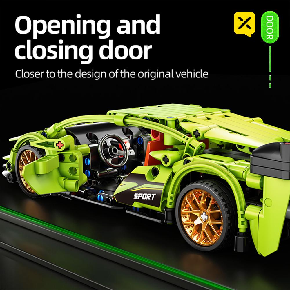 ToylinX 1/18 452pcs High-Tech Racing Sports Car Creation Expert Building Block Racing Model Kids Toys for Boys Birthday Gifts
